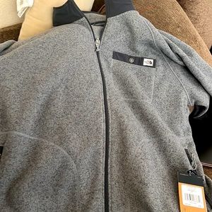 The North Face Gordon Lyons Full Zip Fleece Jacket in Med Grey Heather-2XL. New